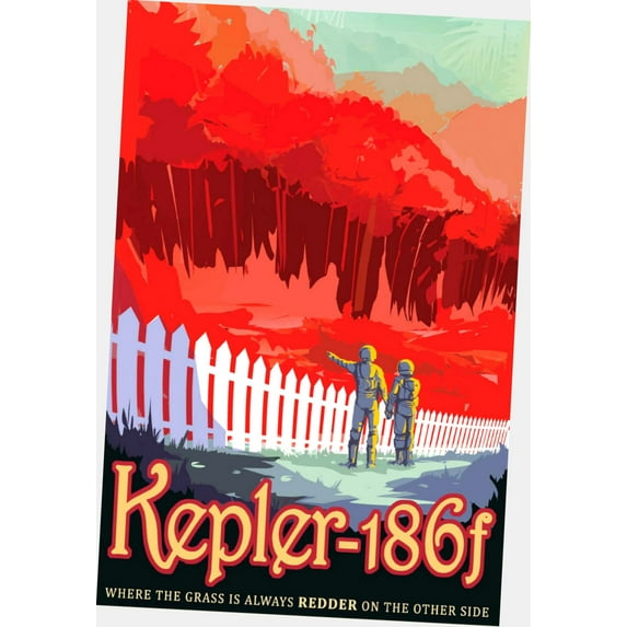 Nasa Travel Poster Art Poster 27"x40" 27x40 Kepler 186F Multi-Color Square Adults Best Posters