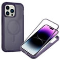 thumbnail image 4 of Magnetic PU Leather Case Compatible with Apple iPhone 15 Pro Max 6.7 inch, Compatible with All MagSafe Accessories, TPU Bumper Hard Cover Shockproof Protective for iPhone 15 Pro Max, Darkpurple, 4 of 7