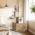 thumbnail image 4 of MELLCOM Cat Tree with Litter Box Enclosure, 2-in-1 Modern Cat Tower Combo, 57.4" Hidden Litter Box Furniture, Light Gray, 4 of 9