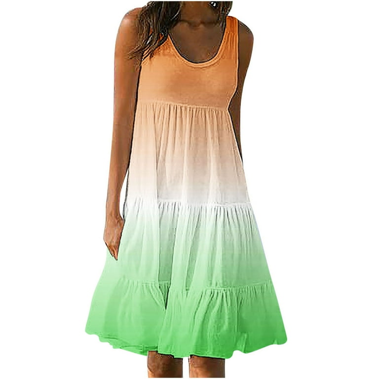 Amidoa Spring Dresses Womens Short Sleeve V-Neck Cotton Linen Solid Sun  Dress Ladies Dresses Formal