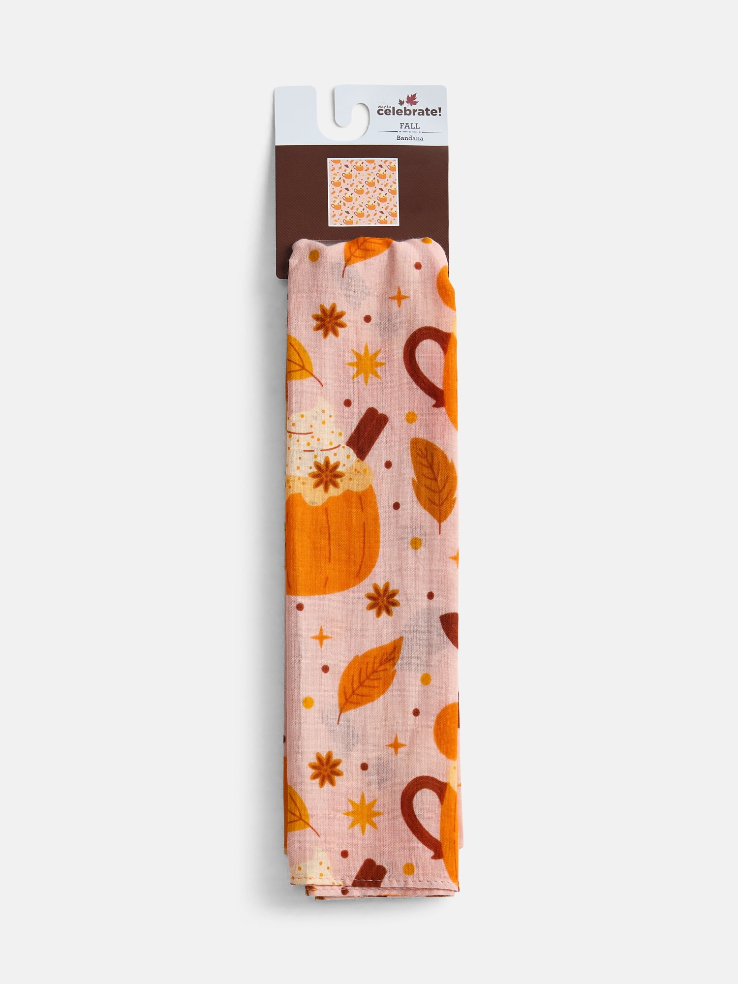 Halloween Women's Pumpkin Latte Bandana from Way to Celebrate, One Size, Blush/Multi