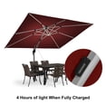 thumbnail image 5 of PURPLE LEAF 9 x 12FT Rectangular Double Top Deluxe Solar Powered LED Patio Umbrella Outdoor Cantilever Umbrella, Terra, 5 of 15