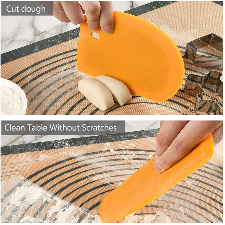 Flexible Curved Edge Silicone Bowl Scraper(5.98×4.3), Food Grade Dough  Scraper for Baking Sourdough Bread, Cake, Bench Scrapers, Multipurpose