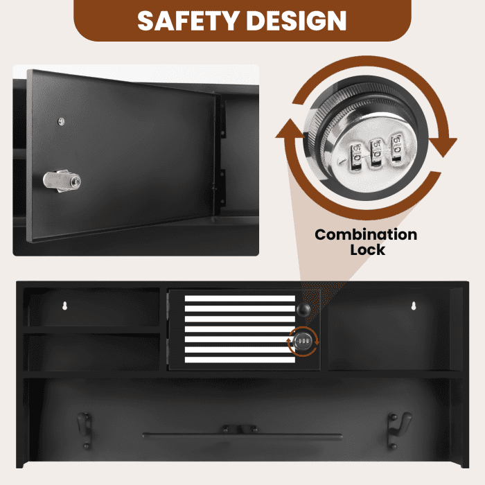 Wall - Mounted Police Gear Rack - High - Quality Metal, with Safety Lock, Strong Weight Capacity & Multifunctional Design