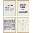 thumbnail image 3 of PixonSign Framed Wall Art Minimalist Saying Inspirational Prints, Set of 4 Posters, Boy's Bedroom Illustration Wall Decor, Multicolor Contemporary Wall Décor for Bedroom, Office - 11"x14" Natural, 3 of 5