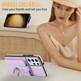 thumbnail image 4 of Asuwish Compatible with Samsung Galaxy S21 Ultra 5G Wallet Phone Case Screen Protector Ring Crossbody Strap Stand Credit Card Holder RFID Cell Cover for S21ultra 21S S 21 21ultra Women Girls Purple, 4 of 9