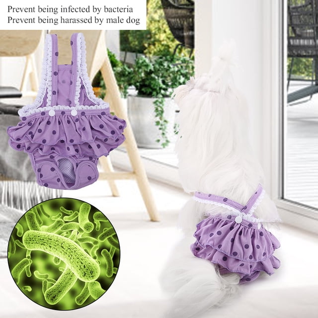 Pantalones sanitarios, pantalones de algodón transpirables con puntos dulces para mascotas, pantalones con tirantes para mascotas, rendimiento probado Jadeshay A