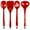 Red, variant on Calypso Basics by Reston Lloyd, 4pc Melamine Utensil Set, Red