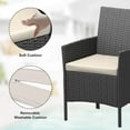 thumbnail image 3 of IdealHouse 3 Piece Patio Furniture Set, Rattan Outdoor Furniture with 2 Chairs & Coffee Table, Modern Outdoor Seating Conversation Bistro Set for Garden Backyard Porch (Black and Beige), 3 of 9