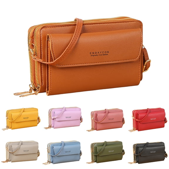 Modstep Women Crossbody Bags Fashion Small Leather Cell Phone Wallet Wristlet Purse Ladies Evening Party Underarm Satchel Pink