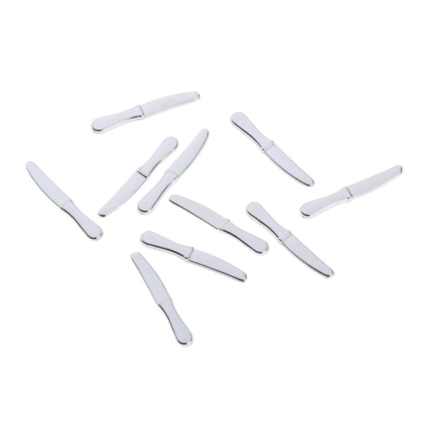 10 piezas Mini casa de muñecas vajilla cuchara de plata niños simulación cuchillo