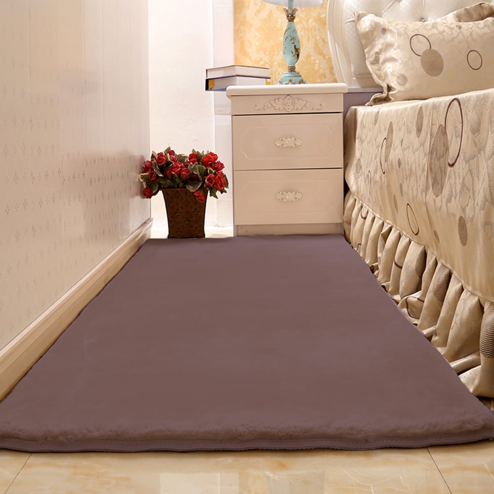 Hododo Ultra Soft Shaggy Faux Rabbit Fur Area Rugs Fluffy Living Room