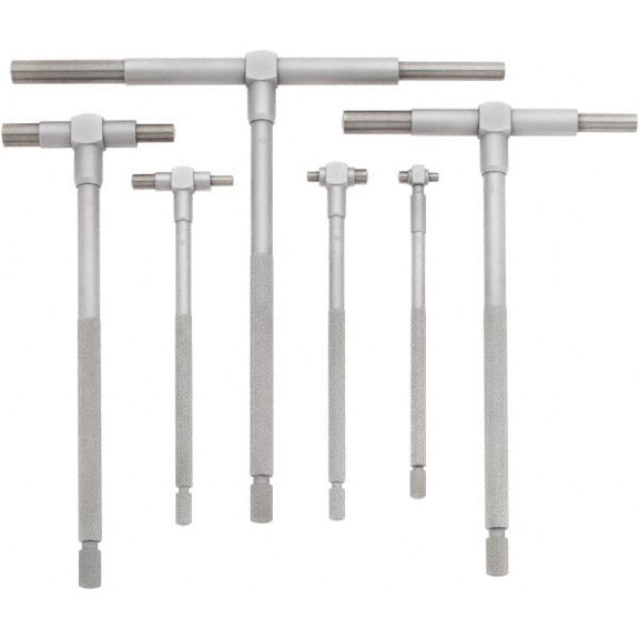 Mitutoyo 155-903, 6 Piece 5/16" to 6" Telescoping Gage Set, Satin Chrome Finish