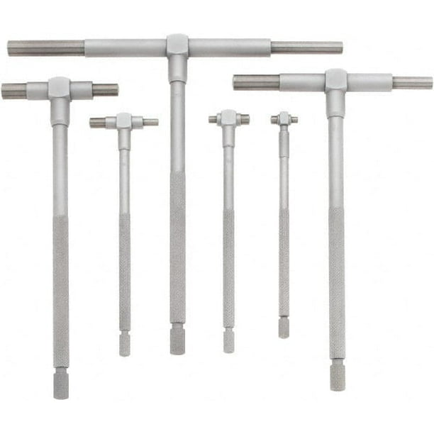 Mitutoyo 155903, 6 Piece 5/16" to 6" Telescoping Gage Set, Satin Chrome Finish