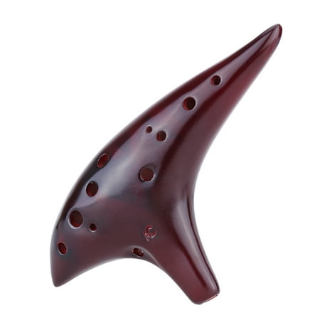 12 Holes Ceramic Ocarina Flute Alto C Smoked Burn Submarine Style Musical Instrument with Music Score for Music Lover and