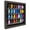 Brown with Black Backing, variant on 10x10 Black Wood Shadow Box Display Case Frame for Block Figures | Holds up to 28 Figurines -