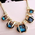 thumbnail image 2 of UDIYO Fashion Women Crystal Pendant Golden Chain Choker Beauty Statement Bib Necklace, 2 of 7