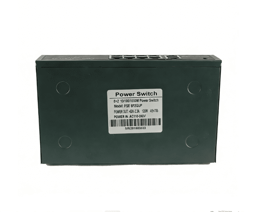 DSLRKIT 2 Gigabit 8 PoE Switch Injector 52V 2.3A 120W Ethernet 1000Mbps 250meter