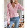 thumbnail image 4 of Women'S Fall Cardigan Sweater Fashion Trend Long Sleeve Top Casual Jacket Vacation Button Sweater White XL, 4 of 6