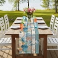thumbnail image 4 of Table Runners 72 Inches Long Dress Scarves, Vintage Blue Coastal Farmhouse Kitchen/Dining Table Runner, Coffee Tablerunners, Summer Beach Starfish Shell Coral Nautical 16x72 Inch, 4 of 9
