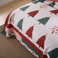 thumbnail image 3 of Holiday Forest 3 Pcs Festive Christmas Tree Quilt Bedspread Set, 3 of 13