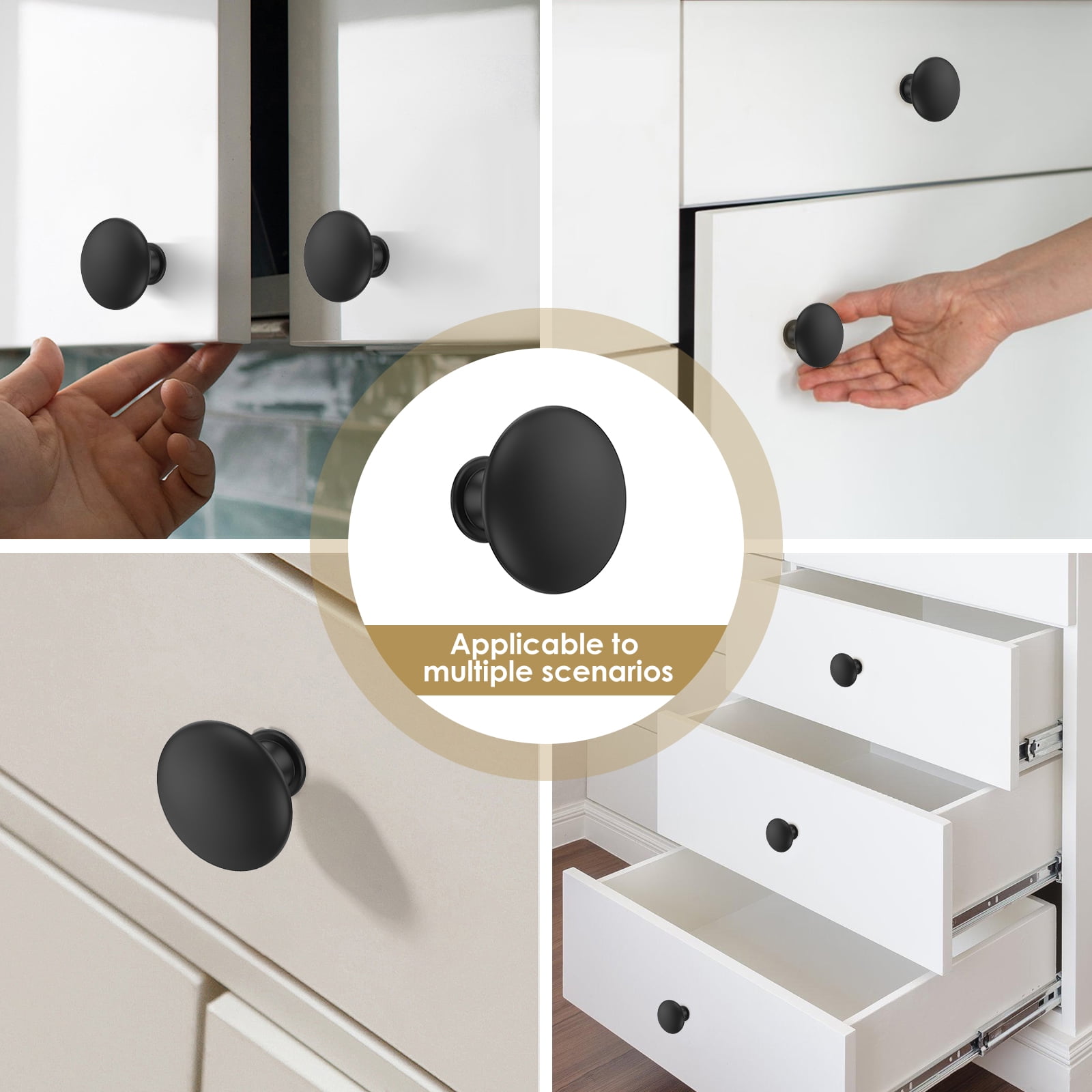 50Pcs Drawer Knob Set Zinc Alloy Cabinet Handles Rustproof Gold Dresser Knobs with Screws Decorative Drawer Pull Handle Furniture Knobs for Kitchen Cabinets Drawer Dresser