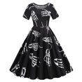 thumbnail image 1 of Vestidos Para Mujer , Moda Informal, Manga Corta, Cuello Redondo, Hasta La Rodilla, Vestido Ajustado Estampado Para Mujer Odeerbi ODB145908, 1 of 8