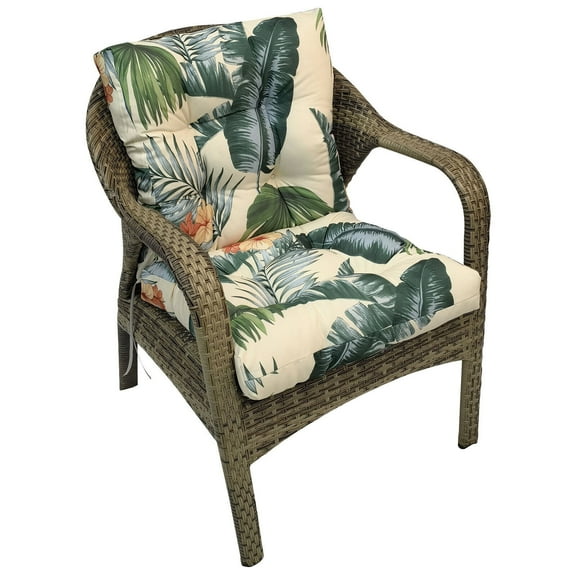 TOPCHANCES Outdoor Seat/Back Chair Cushion for Patio Garden Seat Pad, Spring/Summer Seasonal All Weather Replacement Cushions, Hawaii