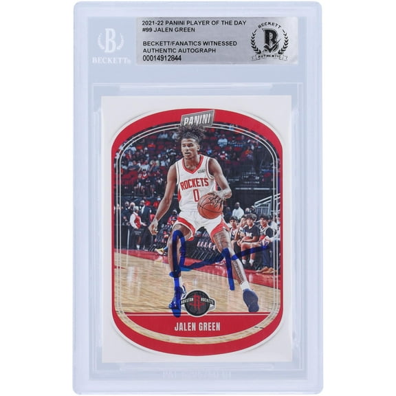 Jalen Green Houston Rockets Autographed 2021-22 Panini Player of the Day #99 Beckett Fanatics Witnessed Authenticated Rookie Card - Fanatics Authentic Certified