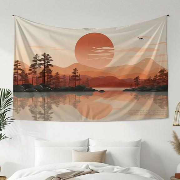 Mountain Tapestry Sunset Tapestry Moon Tapestry Tree Tapestry Forest Tapestry Landscape Tapestry Wall Hanging for Home Bedroom Decor