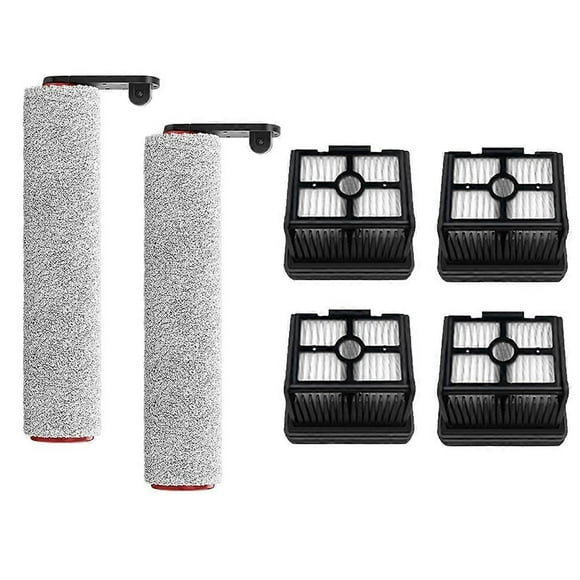 Juego de 6 cepillos de rodillo de repuesto con filtro HEPA para accesorios de lavadoras de pisos H12 Pro / M13Beta / H12