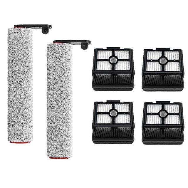 Juego de 6 cepillos de rodillo de repuesto con filtro HEPA para accesorios de lavadoras de pisos H12 Pro / M13Beta / H12