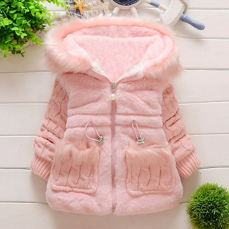 Ovbmpzd Toddler Coats for Girls Thick Plush Cotton Jacket Fleece