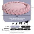 thumbnail image 3 of Cama Redonda para Perro y Gato Esquimal Rosa Cojín Antiestrés Trenzado Lavable, 3 of 6