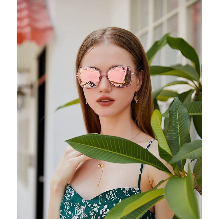 FEISEDY Vintage Square Polarized Sunglasses Trendy Cateye  display picture 3