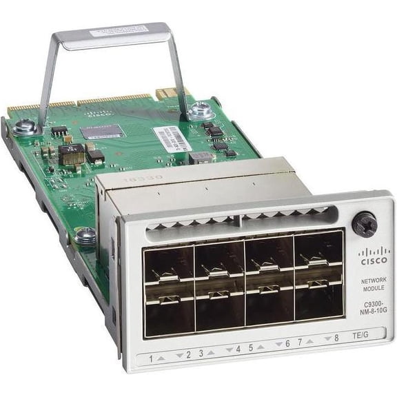 Restored Cisco Catalyst 9300, 8-Port, 10GE Network Module, P/N: C9300-NM-8X (Refurbished)