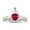 Ruby, variant on Rings Sterling Silver Claddah Love, Loyalty & Friendship Ring Heart 6MM Gemstone & Diamond Claddagh Rings July Ruby Jewelry Size 10