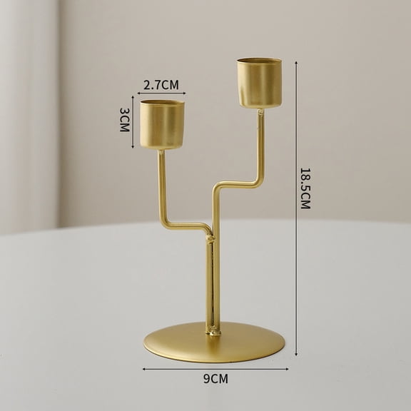 8.5 Inch Gold Metal Candle Holder, Vintage & Minimalist Luxury Style Single Candlestick Stand, Elegant Table Centerpiece For Romantic Candlelight Dinners, Home Decor, Family