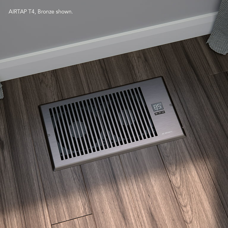 AC Infinity AIRTAP T6, Quiet Register Booster Fan with Thermostat 10-Speed  Control, Heating Cooling AC Vent, Fits 6” x 12” Register Holes 