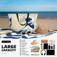 thumbnail image 5 of PAYOHTO Wave Japanese Motif Japan Large Beach Tote Bags for Womens Mens Sandproof Swim Pool Bag with Zipper for Travel Vacation, 5 of 7