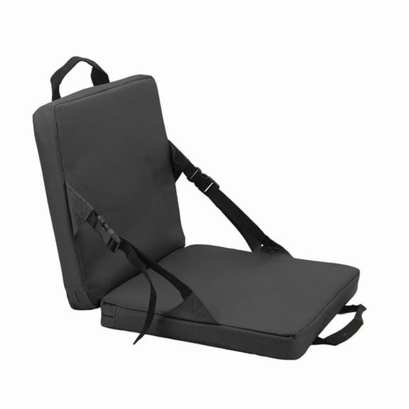 Portable Foldable Chair with Backrest Comfortable Stadium Seat Cushion for Outdoor Camping Beach,1 x Portable folding seat cushion,Black