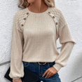 thumbnail image 2 of Towmus Womens Fall Long Sleeve Tunic Tops Lace Patchwork Blouses Pullover Sweaters Casual Crew Neck Dressy Shirts, 2 of 6