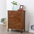 thumbnail image 5 of Maydear Bamboo 5-Drawer Chest, Dresser Chest with Drawers, Ideal for Bedroom, Living Room, Entryway - Walnut, 5 of 7