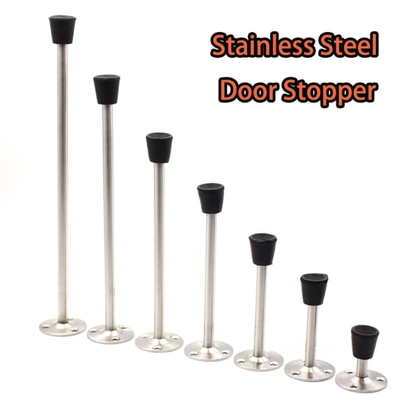 SENRISE Stainless Steel Door Stopper Protection Walls Doors Bedroom Office Silver 90mm
