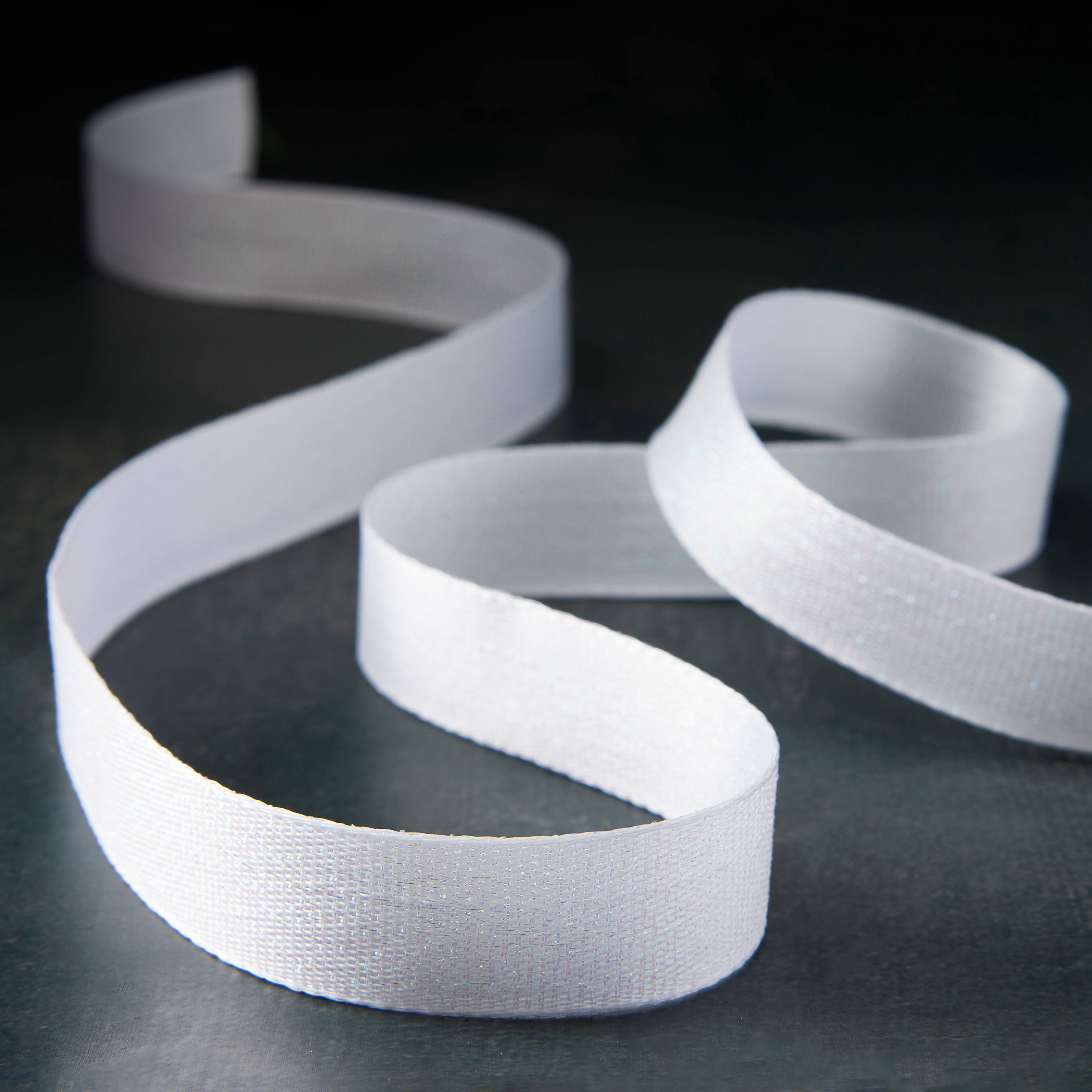 5/8" x 7yd. White Shimmer Ribbon by Celebrate It – Non-Wired with Woven Edge - Ideal for Gift Wrapping - Crafts & Decor - 12 Pack