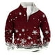 thumbnail image 1 of Sudadera sin capucha para hombre, informal, a la moda, con cuello alto, estampado, cremallera, jersey de manga larga, blusa de poliéster para hombre, 1 of 3