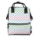 thumbnail image 1 of Disketp Colorful Checkerboard Mochila de Pañales de Gran Capacidad con Múltiples Bolsillos, Mochila de Viaje Multifuncional para Bebé, Unisex, Moderna y Resistente, 1 of 6