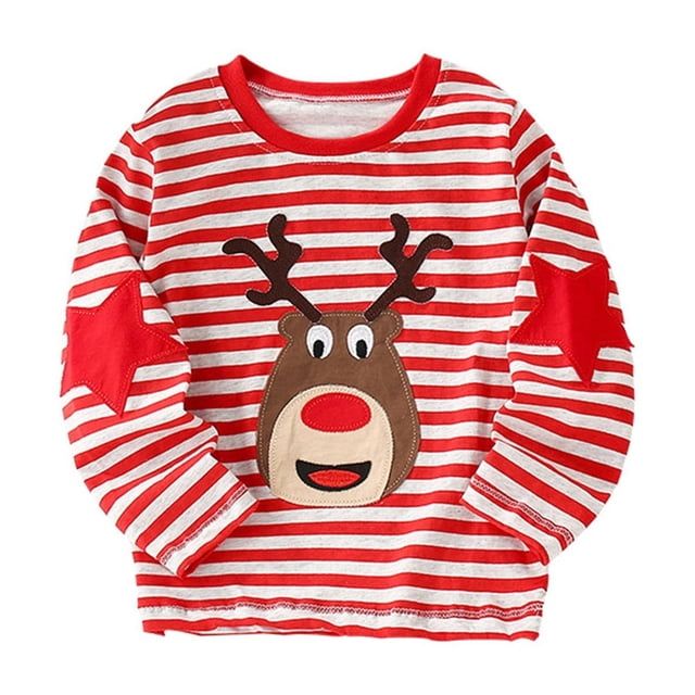 TZEWGL Chandails pour Enfants Manches Longues Patchwork Rayé Col Rond Chandail pour Tout-Petits Taille 5-6T