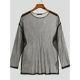 thumbnail image 6 of INCERUN Men's Sheer Mesh Long Sleeve Hollow Out Loose Tops Pullover, 6 of 8