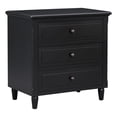 thumbnail image 5 of EUROCO 28’’ Oversized Nightstand, Bedside Dresser End Table with 3 Drawers, Rubber Wood Legs, Ball Slide Bar Drawer Glide and Solid Frame for Living Room Bedroom Entryway, Black, 5 of 8